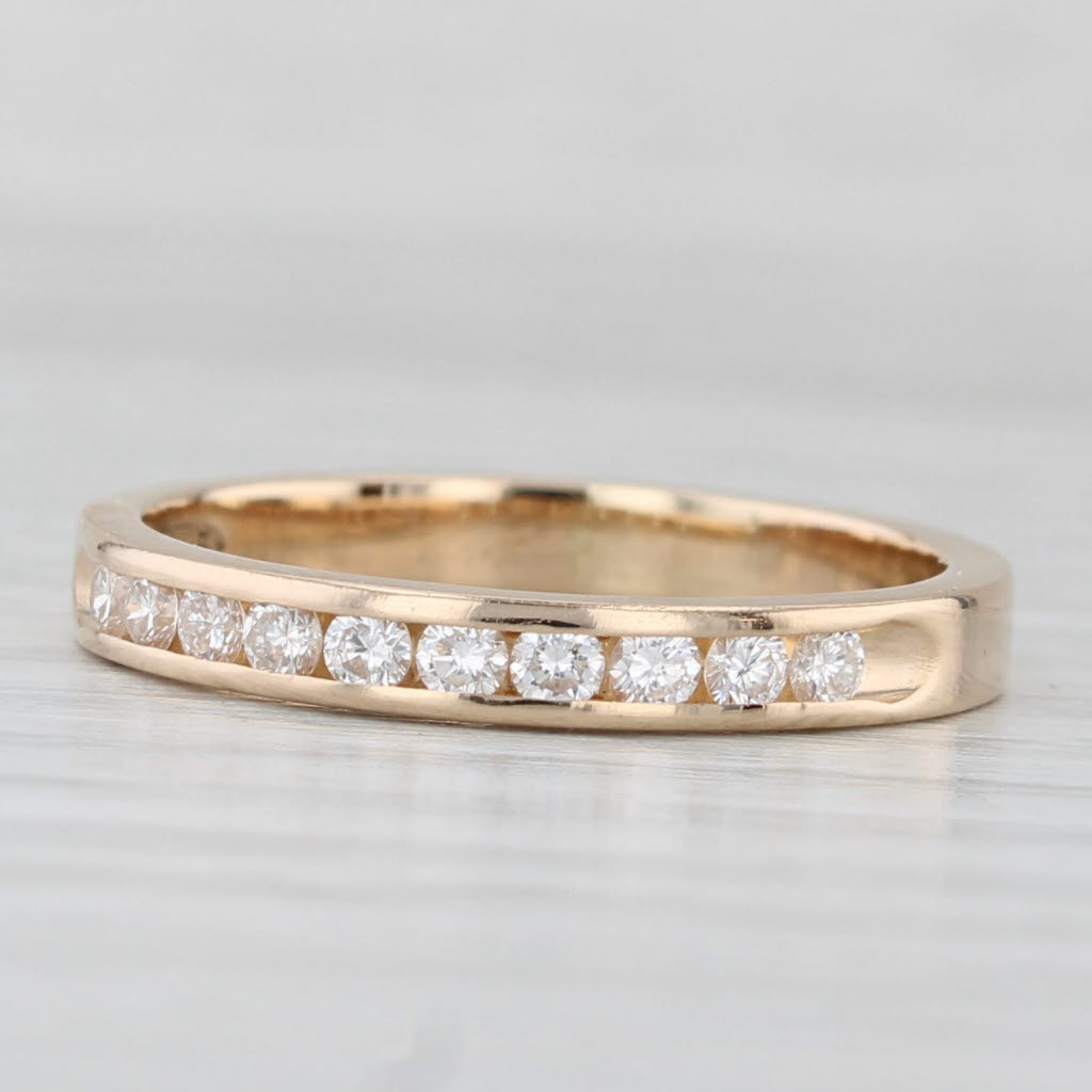 0.30ctw Channel Set Diamond Wedding Band 14k Yellow Gold Sz 7.75 Stackable Ring