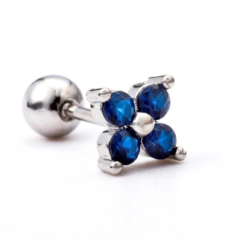 Fashion Geometric Brass Plating Zircon Ear Studs 1 Piece