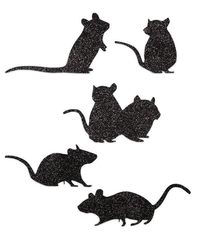 Scampering Mice Silhouettes. Glittered