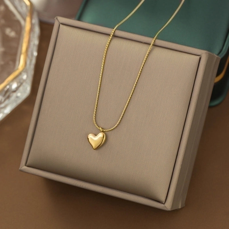 Casual Minimalist Heart Shape Titanium Steel Plating Inlay Pearl Shell Bracelets Earrings Necklace