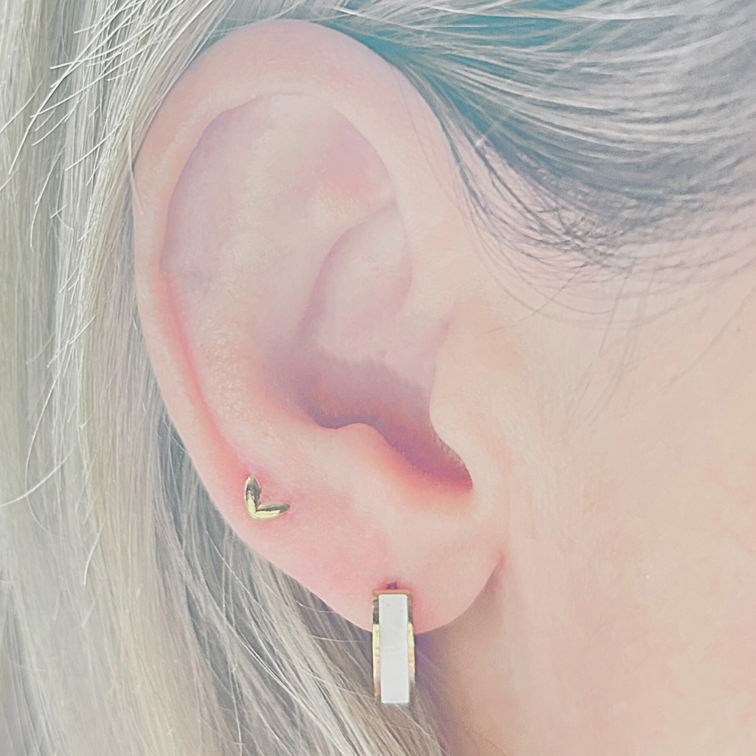 10mm White hoops - Gold