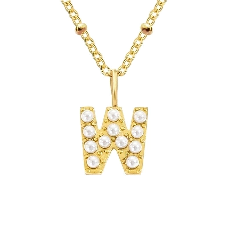 Vintage Style Letter Stainless Steel Plating Pendant Necklace