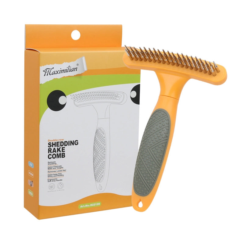 Pet Supplies Double Row Nail Rake Comb Dog Comb Teddy Pet Needle Comb Open Knot Hair Brush Beauty Rake Comb