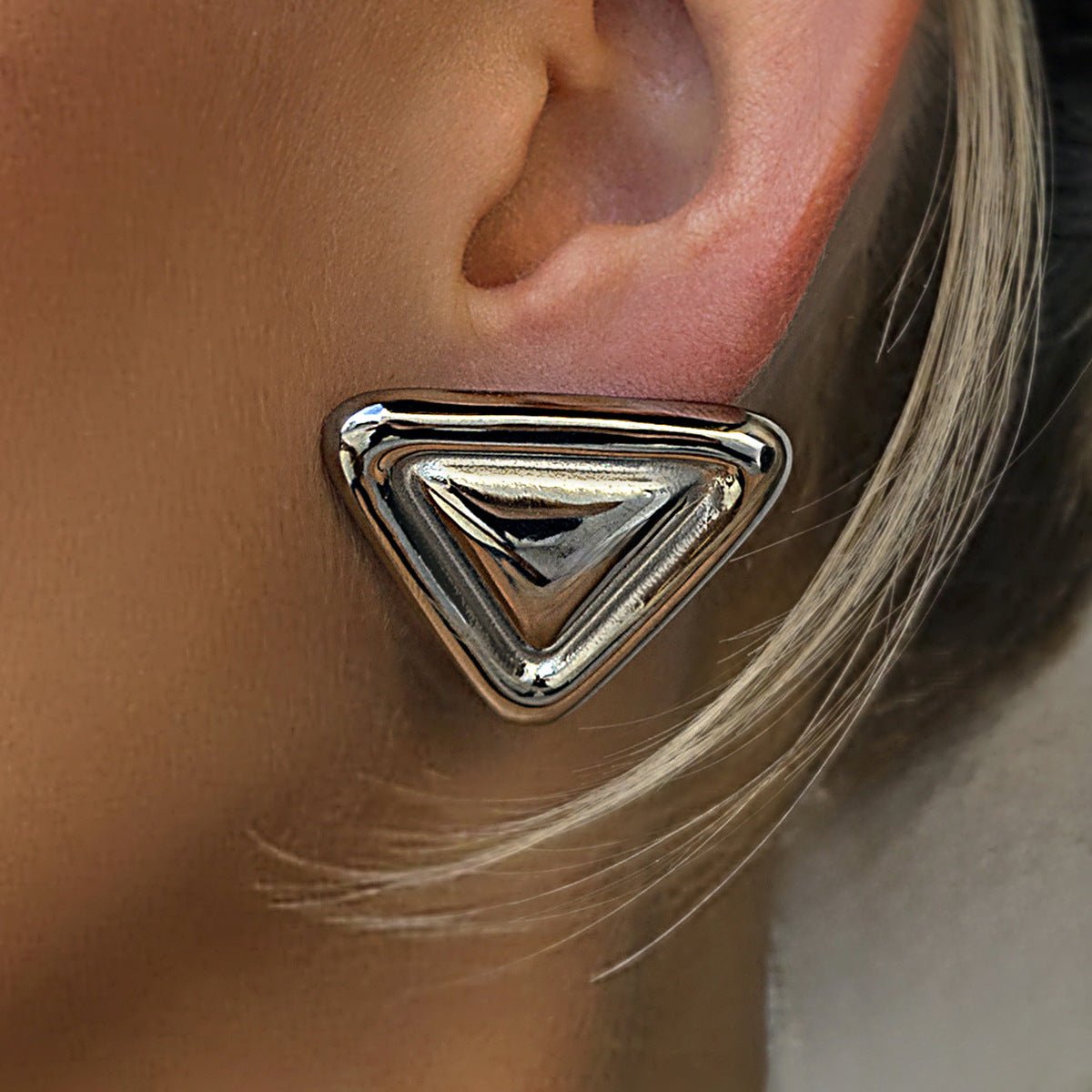 Stainless Steel Triangle Earrings Niche Earrings Titanium Steel Earrings