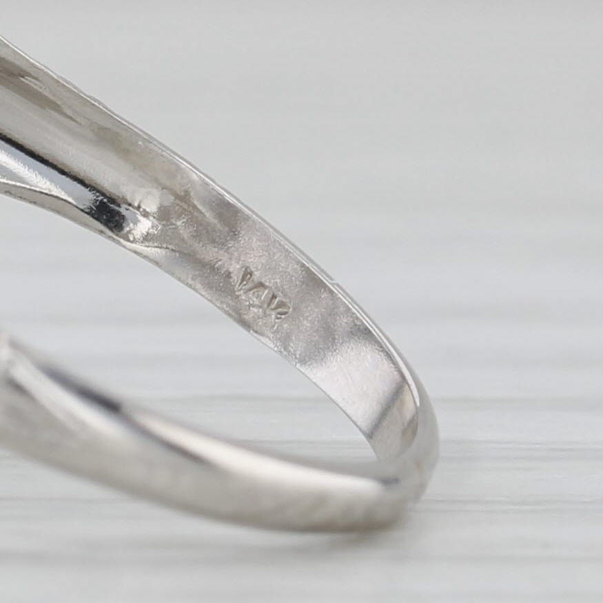 Vintage Diamond Filigree Ring 14k White Gold Size 6.5