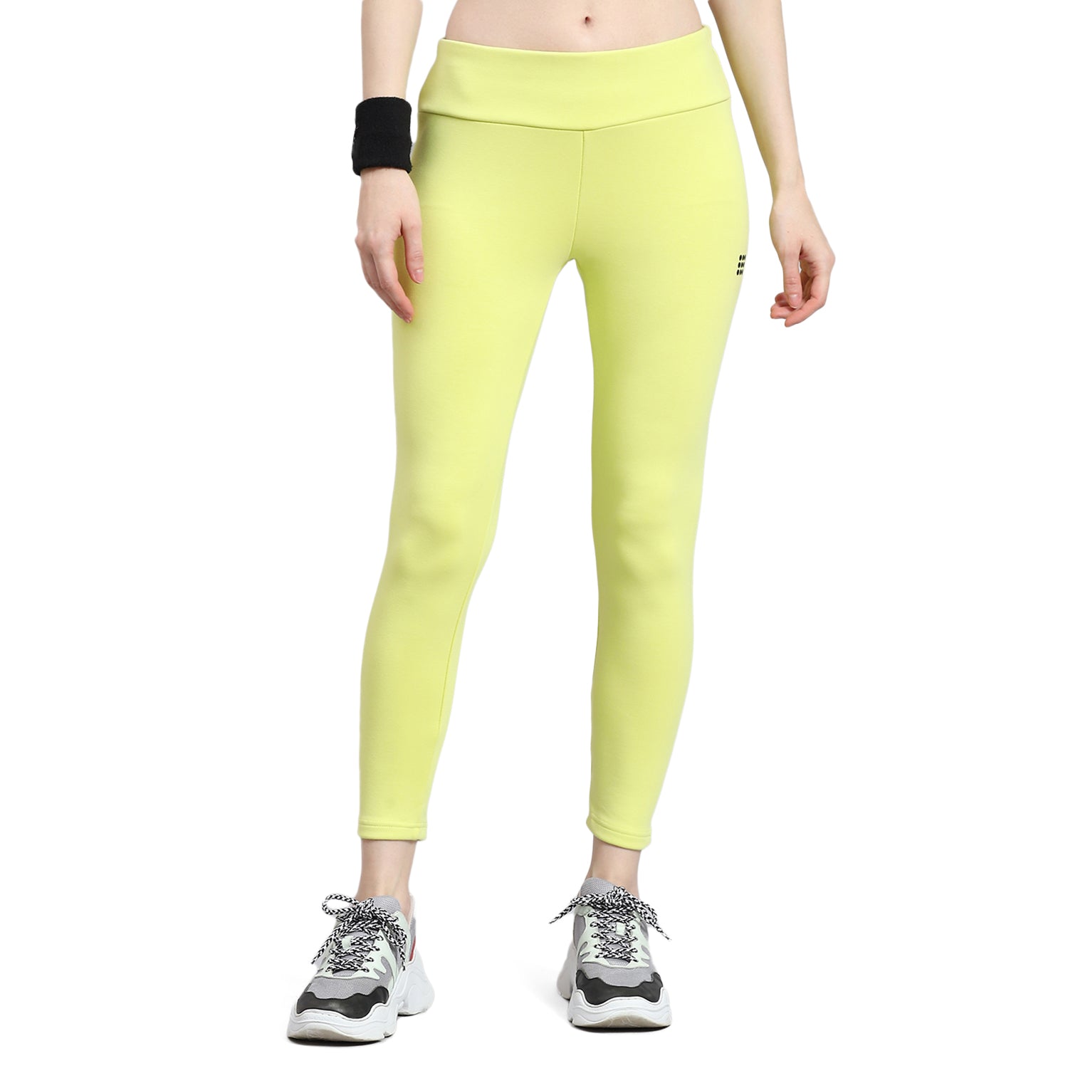 Women Green Solid Regular Fit Legging