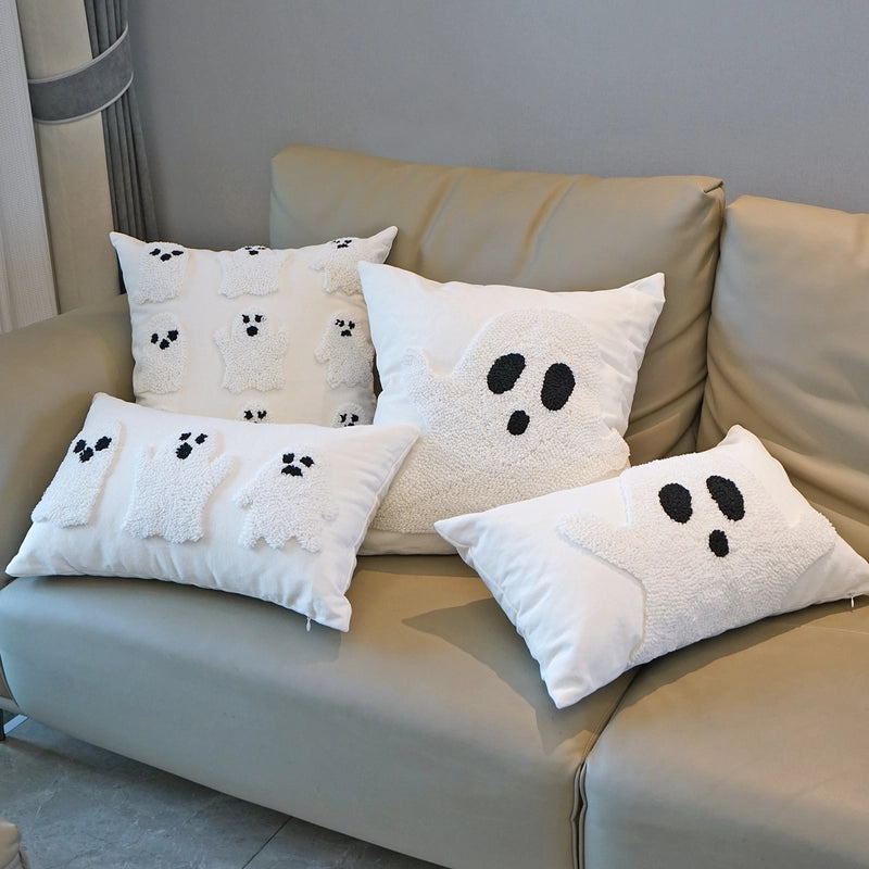 Halloween Loop Velvet Embroidery Ghost Pillow Cover Home Living Room Sofa Holiday Atmosphere Decoration Halloween Cushion Cover