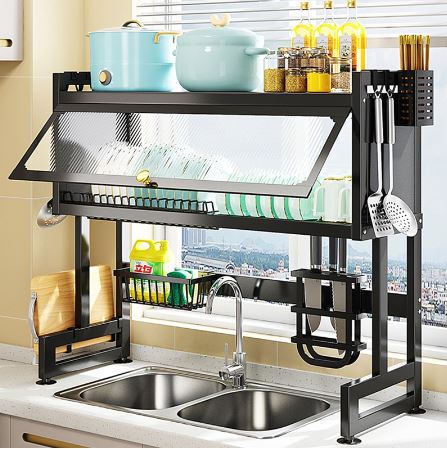 85cm Kitchen Storage Dish Rack With Cabinet