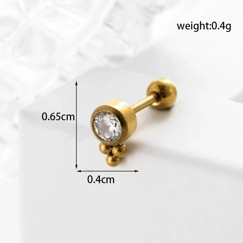 Ear Cartilage Rings & Studs Geometric 316L Stainless Steel  Plating