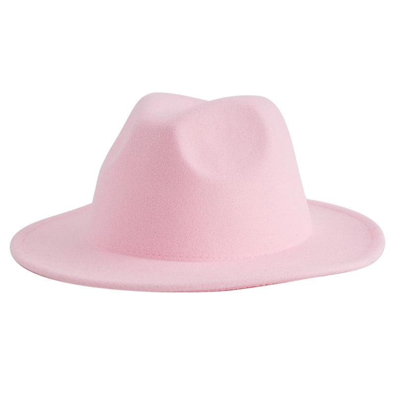 British Style Jazz Hat Big Brim Retro Soft Felt Hat Women's Fashion Autumn And Winter Warm Gentleman Hat Top Hat