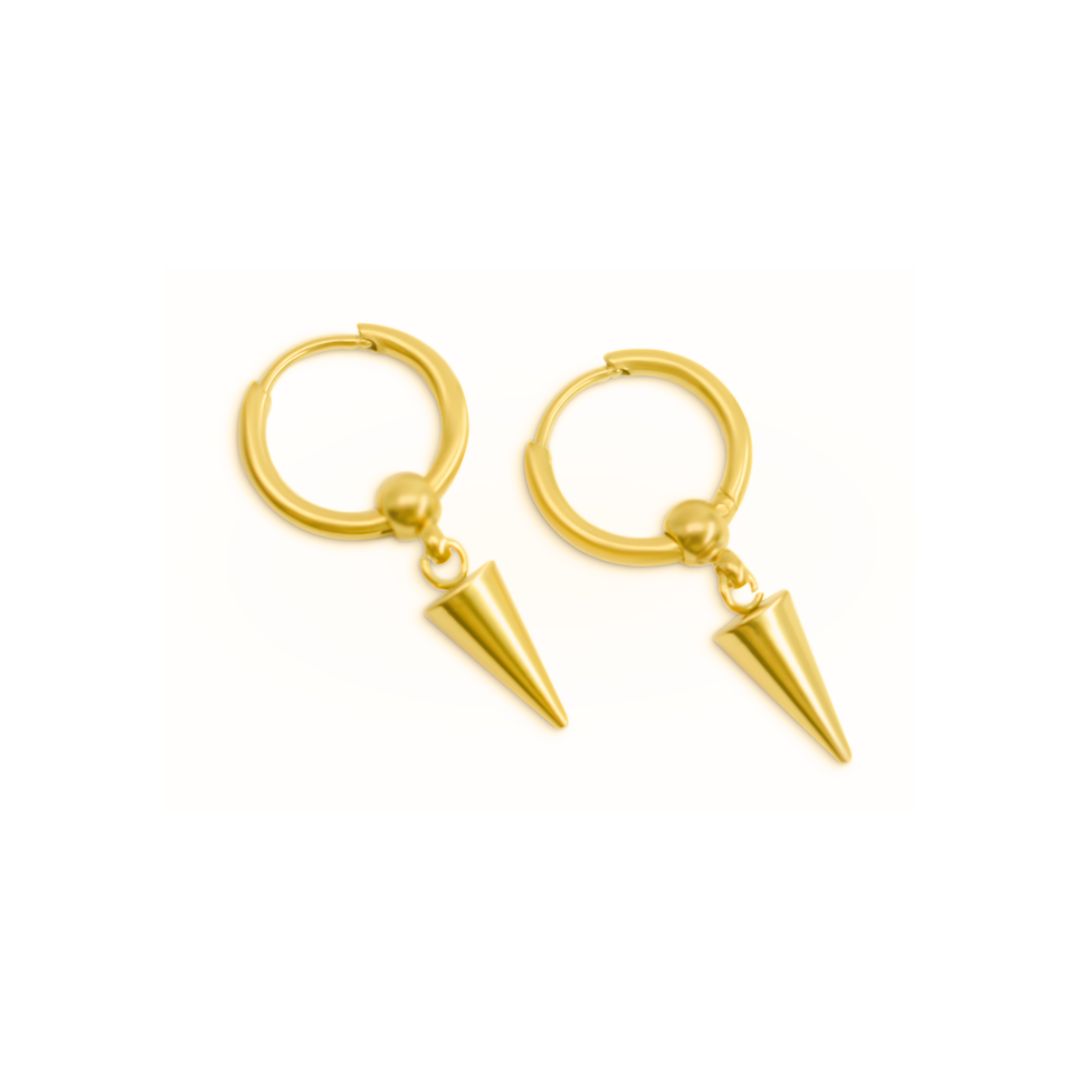 Spiked charm hoops - Gold