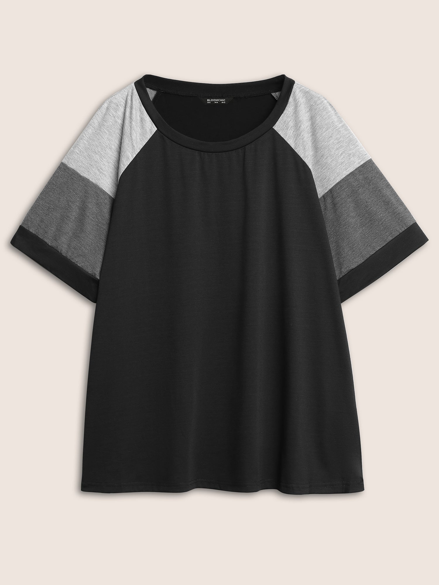 Colorblock Contrast Crew Neck Raglan Sleeve T-shirt