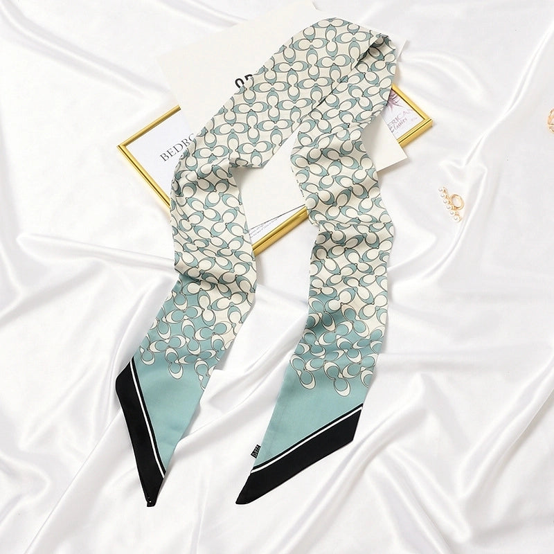 Women's Elegant Sweet Plant Satin Silk Scarf