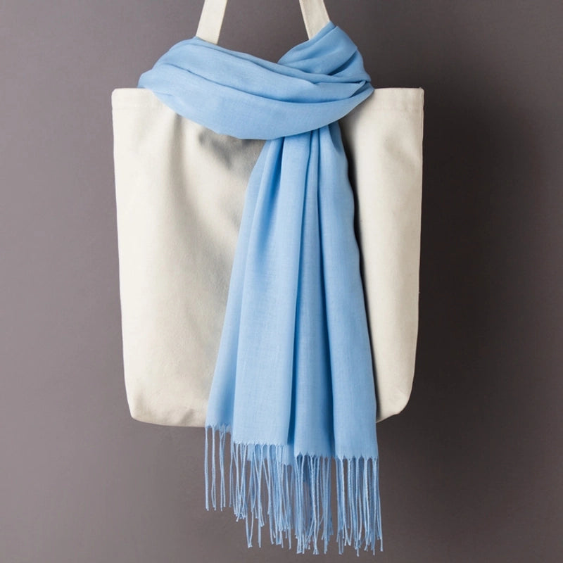 Thin Cashmere Scarf Solid Color Tassel Shawl LOGO Gift Scarf Factory Direct