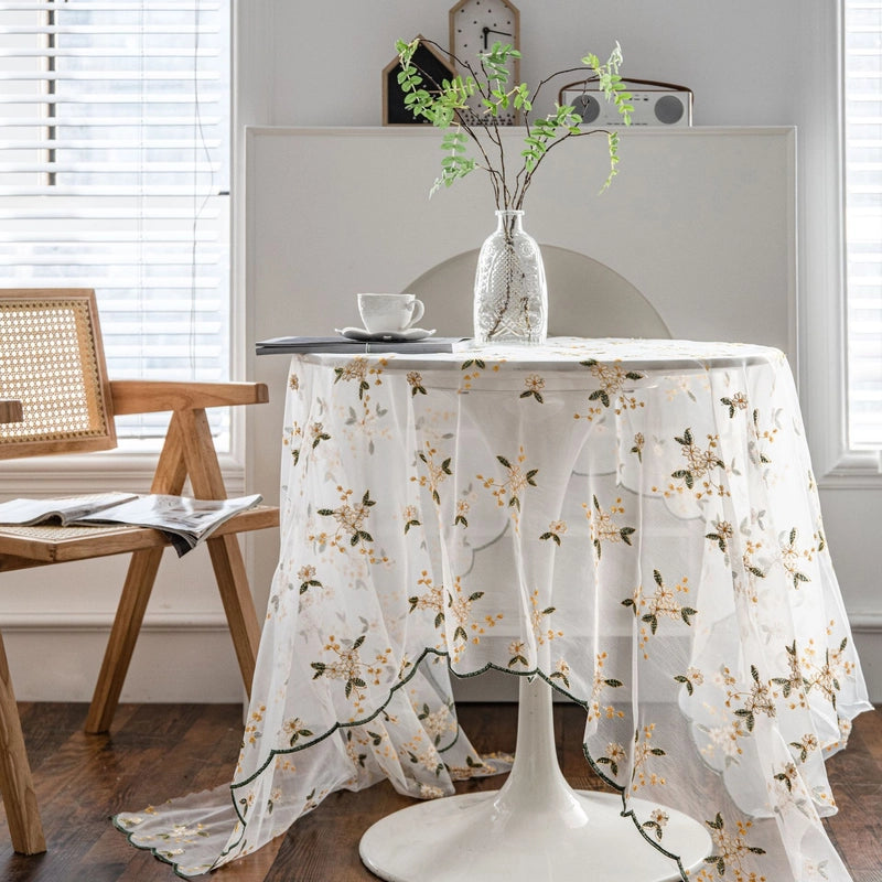 Tablecloth Cake Photography Background Embroidered Props Cloth White Tablecloth