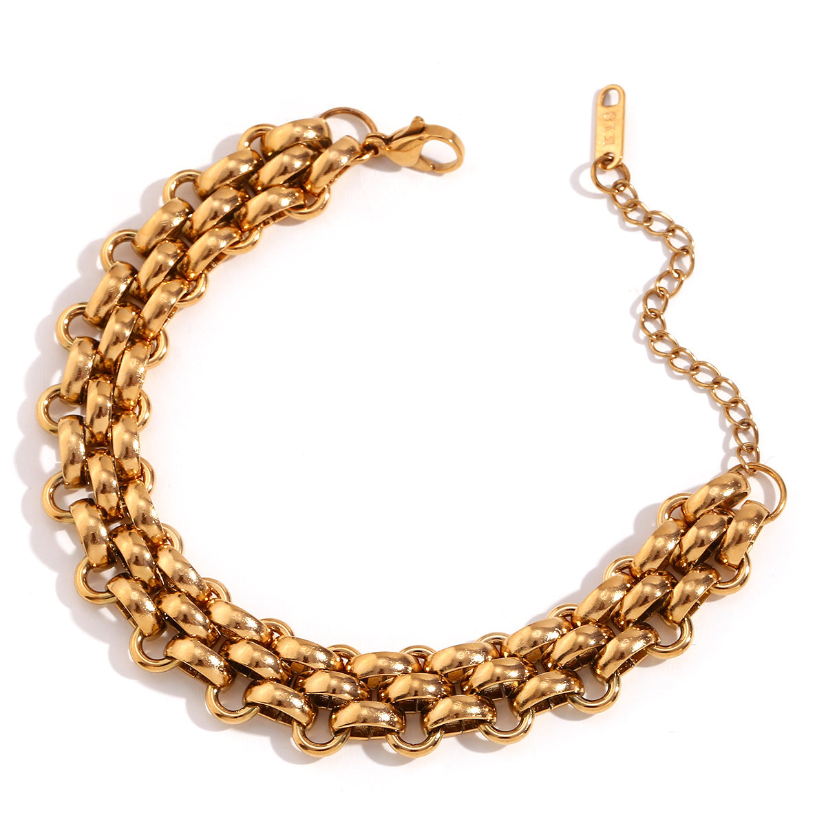 Minimalist Quadrilateral Stripe Geometric Stainless Steel 18K Gold Plated Necklaces