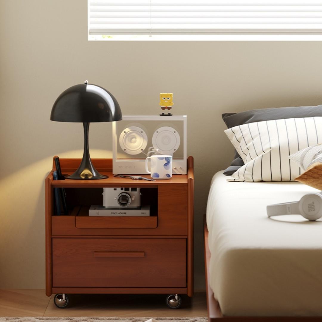 Eric Solid Wood Multi-functional Nightstand
