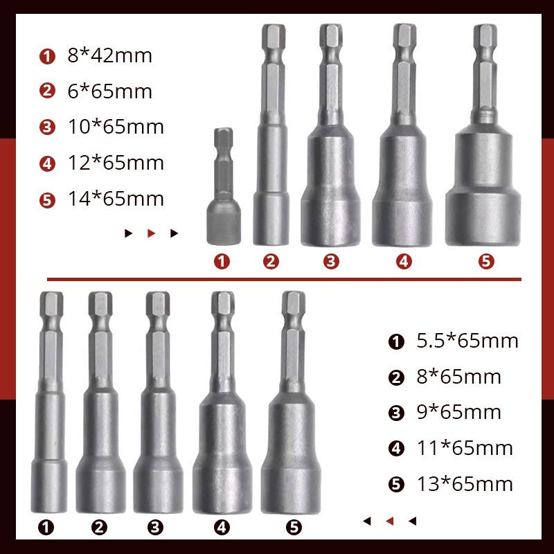 5pcs Magnetic Hexagon Nut Driver Bits