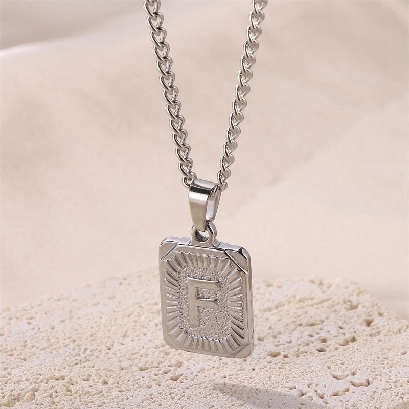 Hip-hop Letter Titanium Steel Plating Gold Plated Pendant Necklace