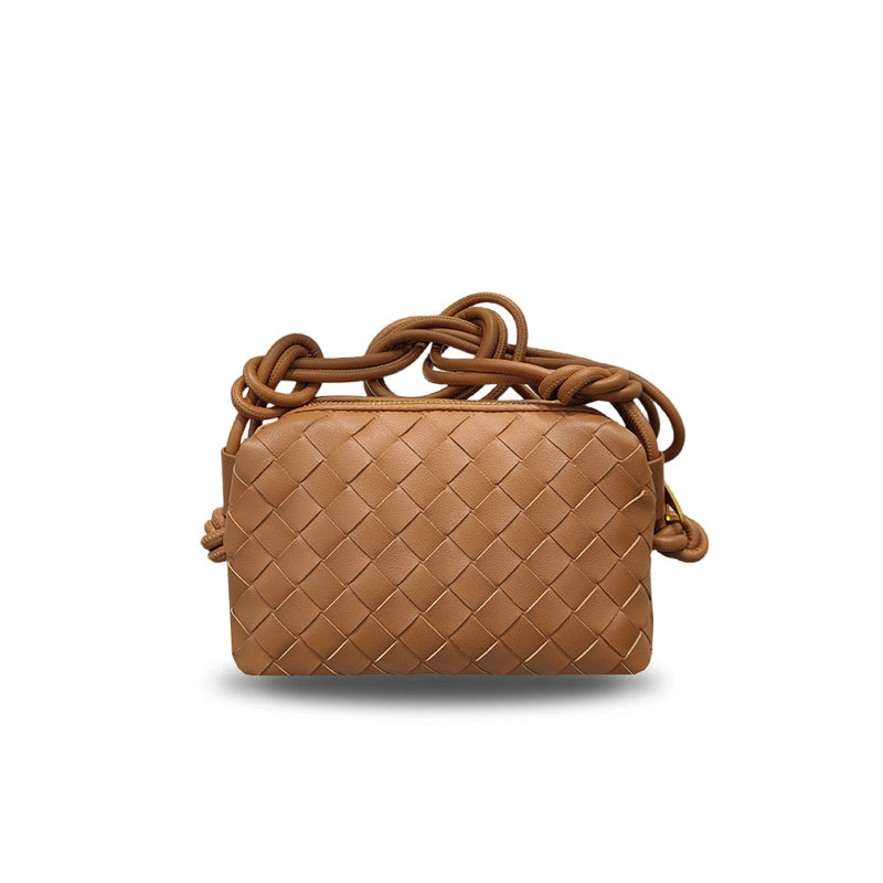 New Square Woven Cloud Bag Genuine Leather  Women's Bag Fashionable Hand-held Shoulder Crossbody Bag For Women