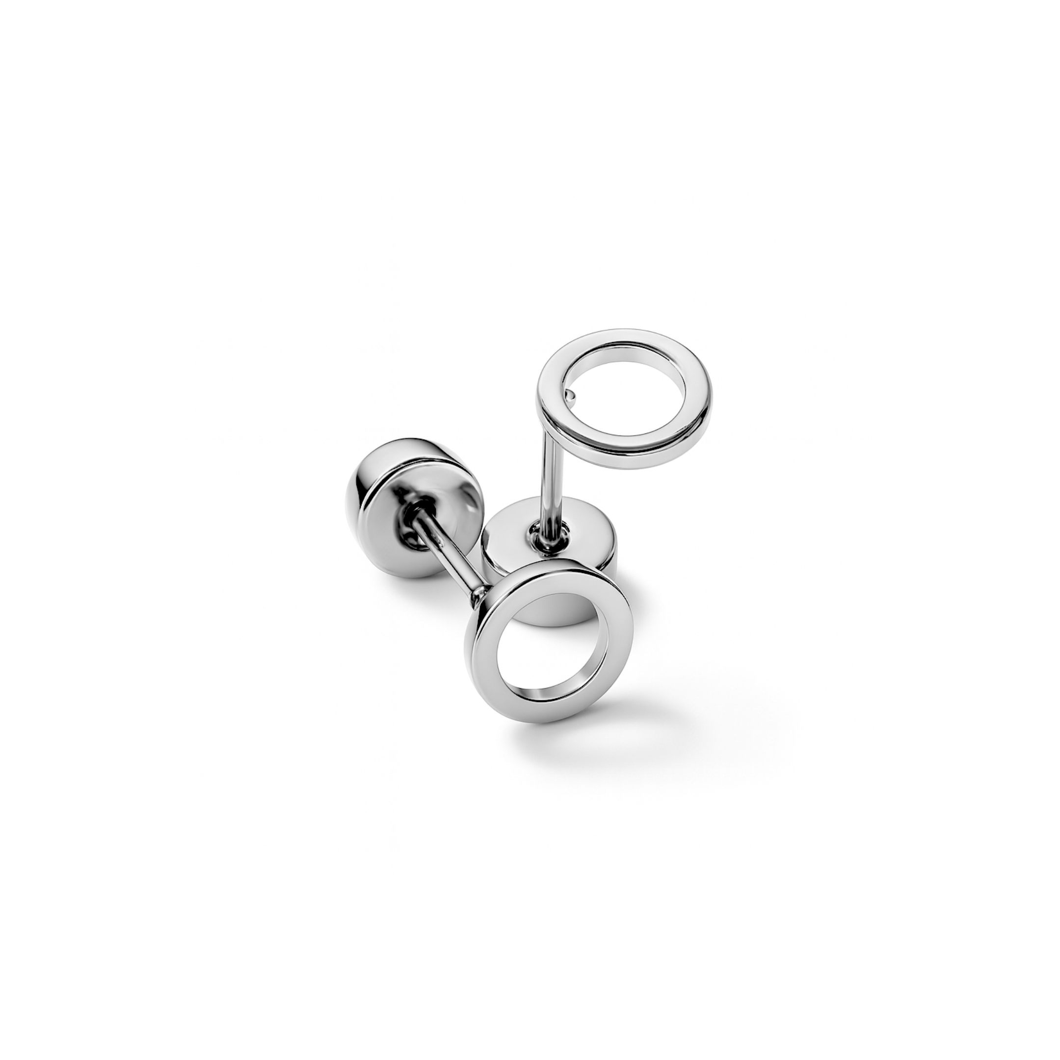 Hollow circle studs - Silver