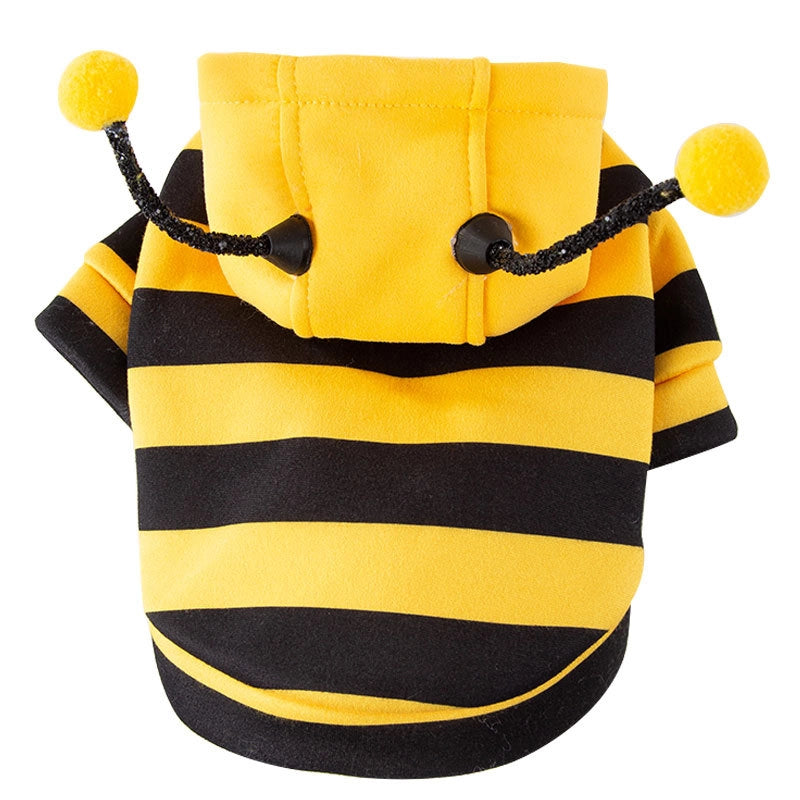 Cute Little Bee Autumn/winter Dog Sweatshirt Cat Two-leg Transformation Pet Teddy Warm Clothes
