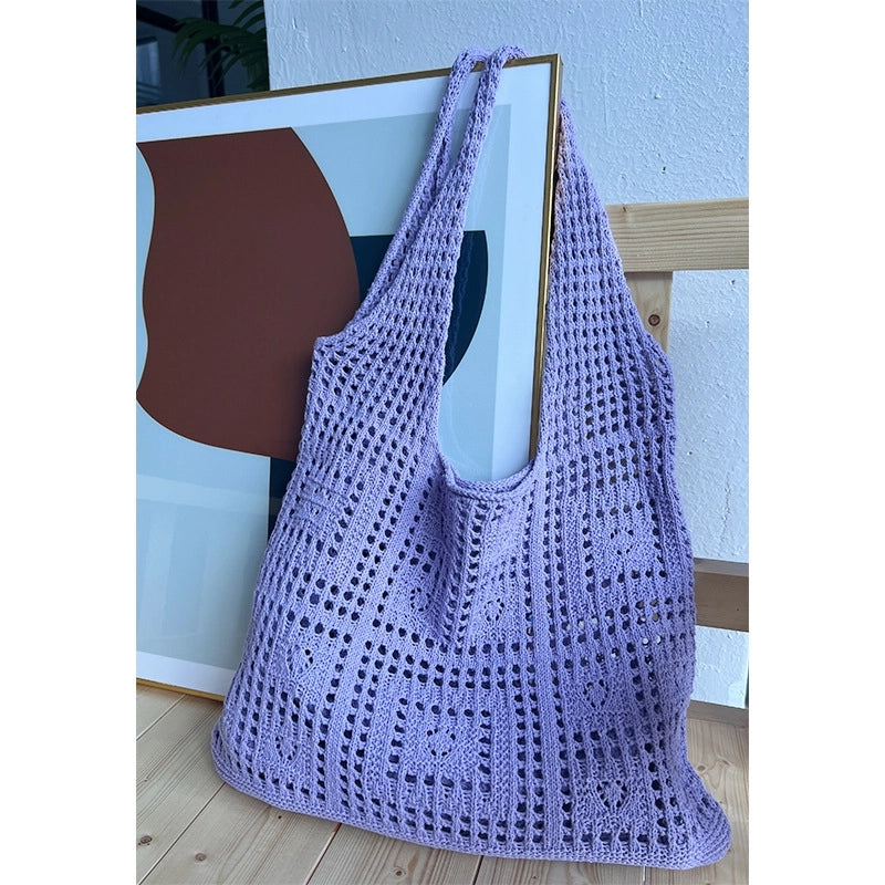 Women's Vintage Style Solid Color Polyester Shopping Bags