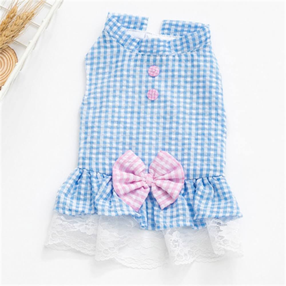 Playful Gingham Dog Dress – Perfect for Stylish Outings