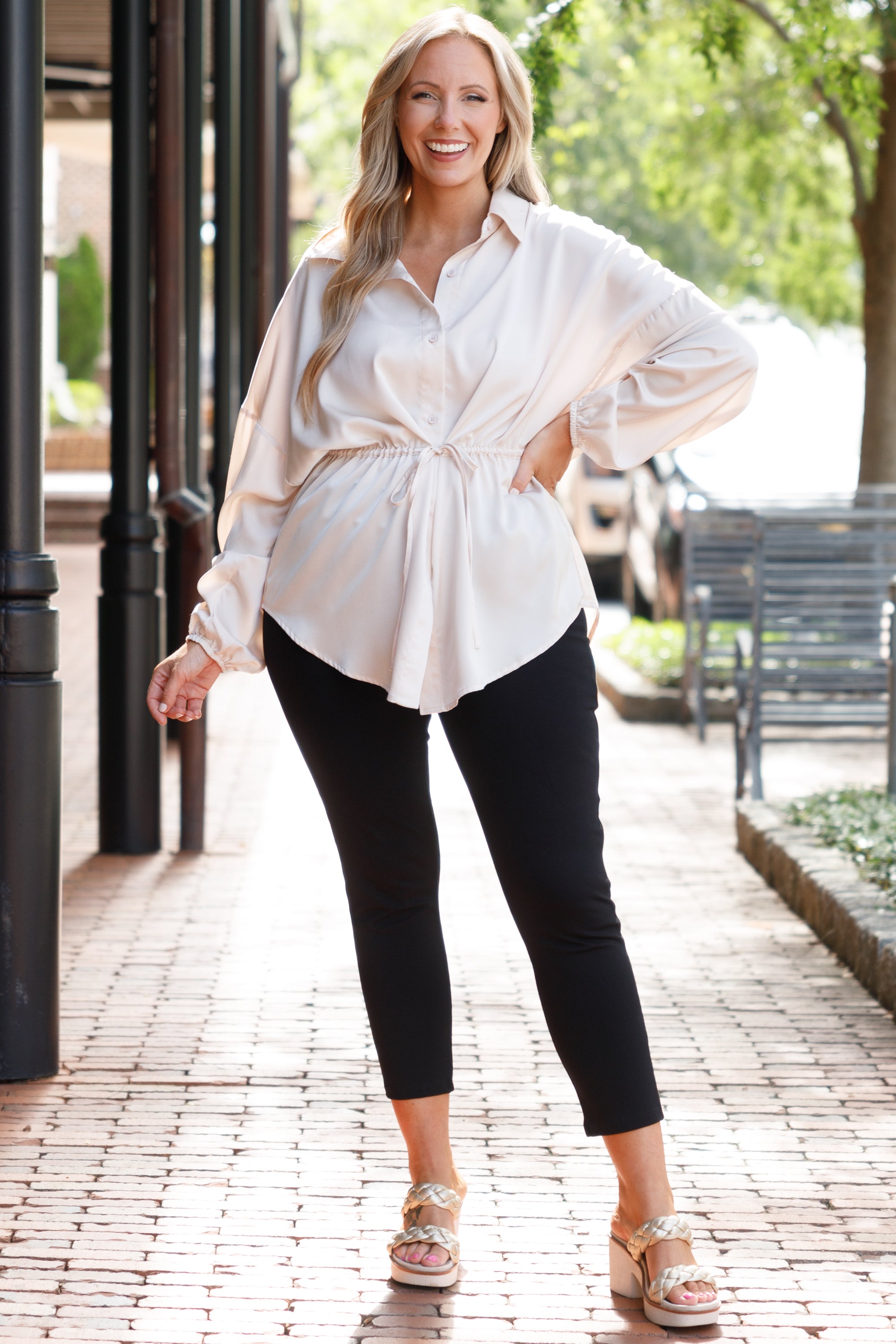 For The Weekend Blouse. Cream