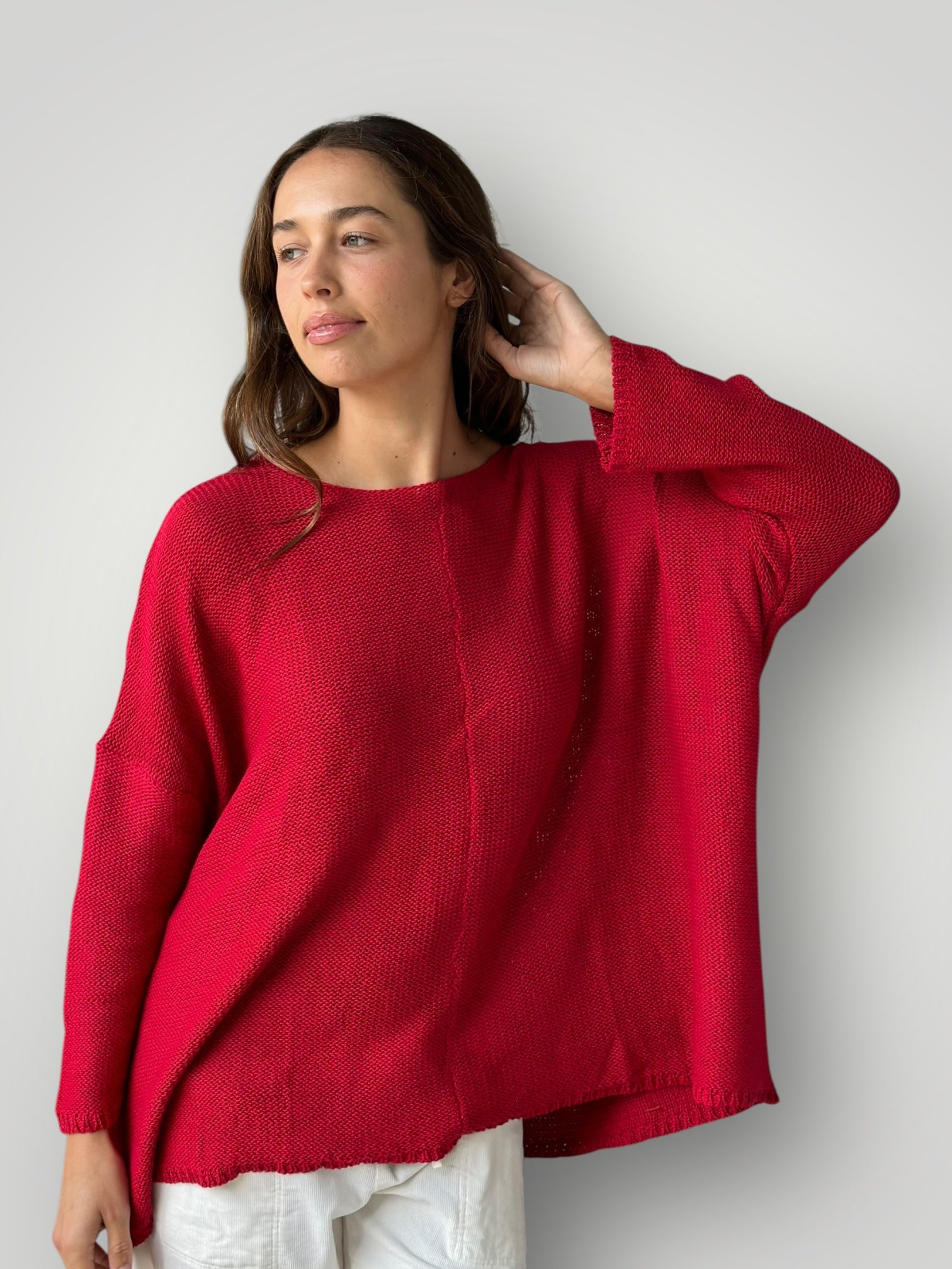 red cotton knit