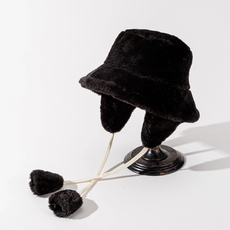 Unisex Modern Style Solid Color Big Eaves Wool Cap Bucket Hat
