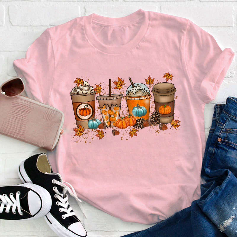 Fall Coffee Teacher T-Shirt