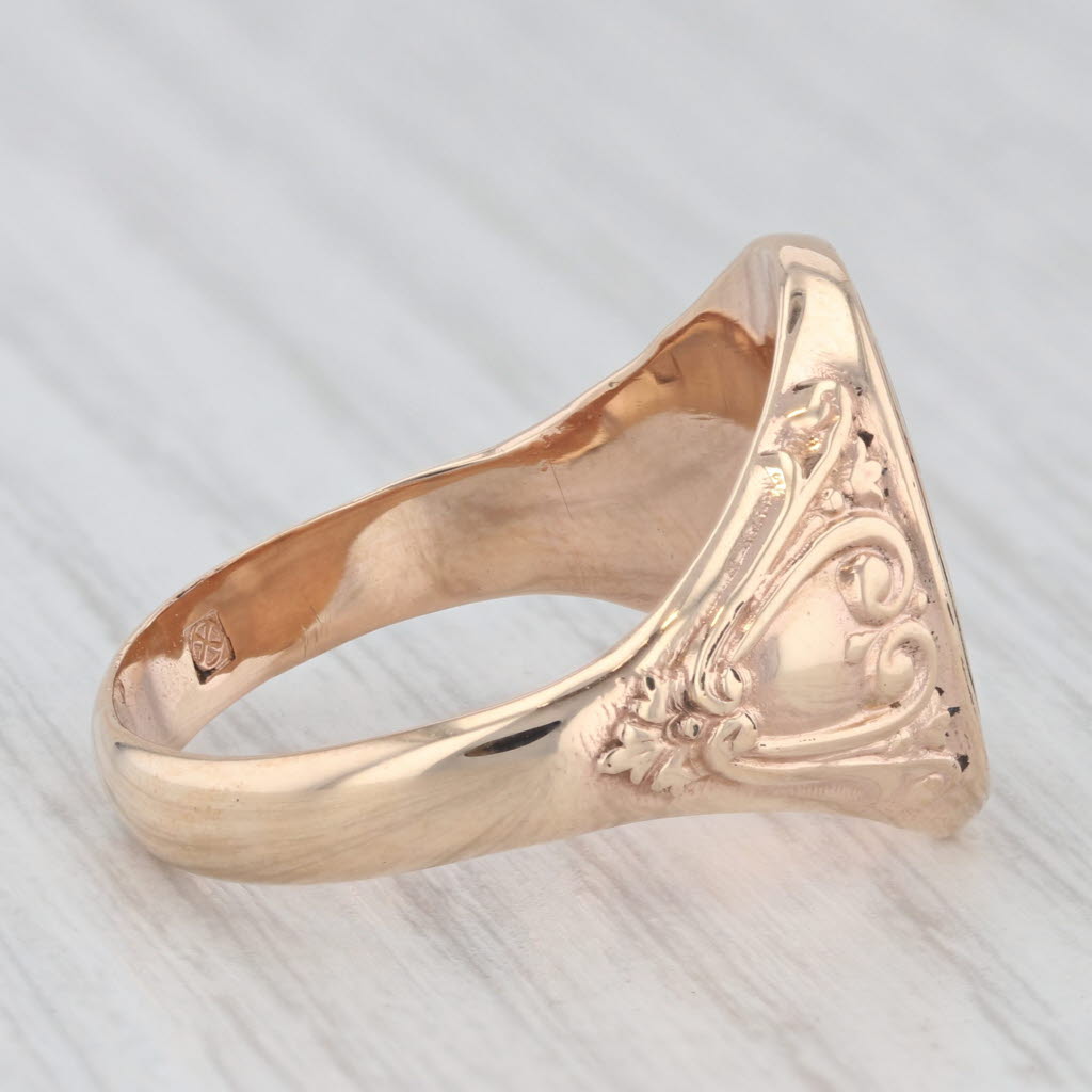Vintage Odd Fellow Ring 10k Yellow Gold Eye FLT Rings Skull Signet Size 10