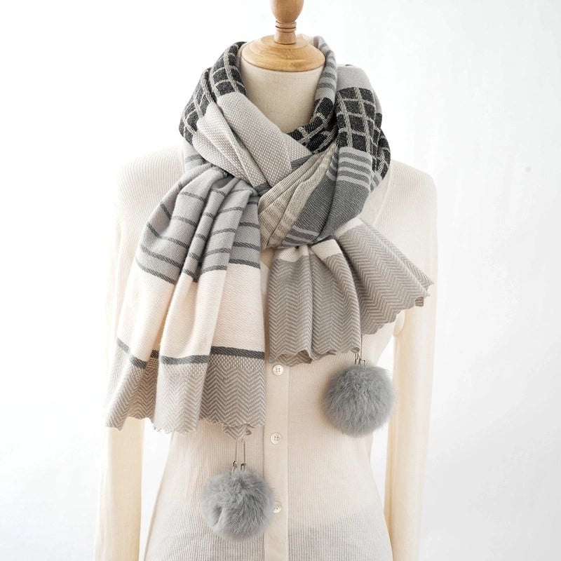 Women's Lady Streetwear Plaid Imitation Cashmere Scarf