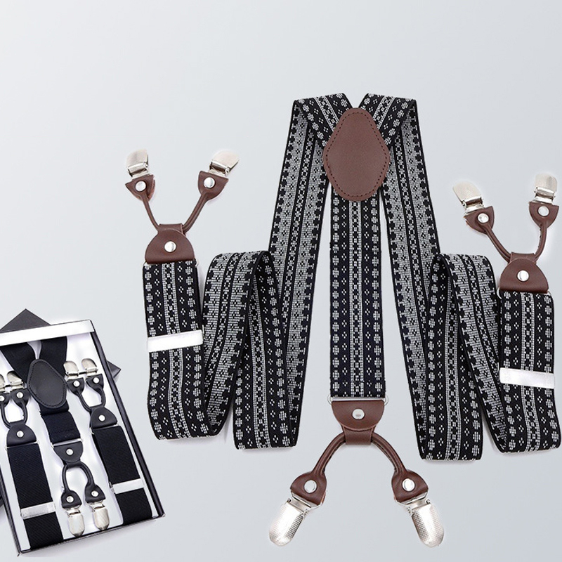 Vintage Men's 3.5cm Elastic Suspender Clip Suspenders