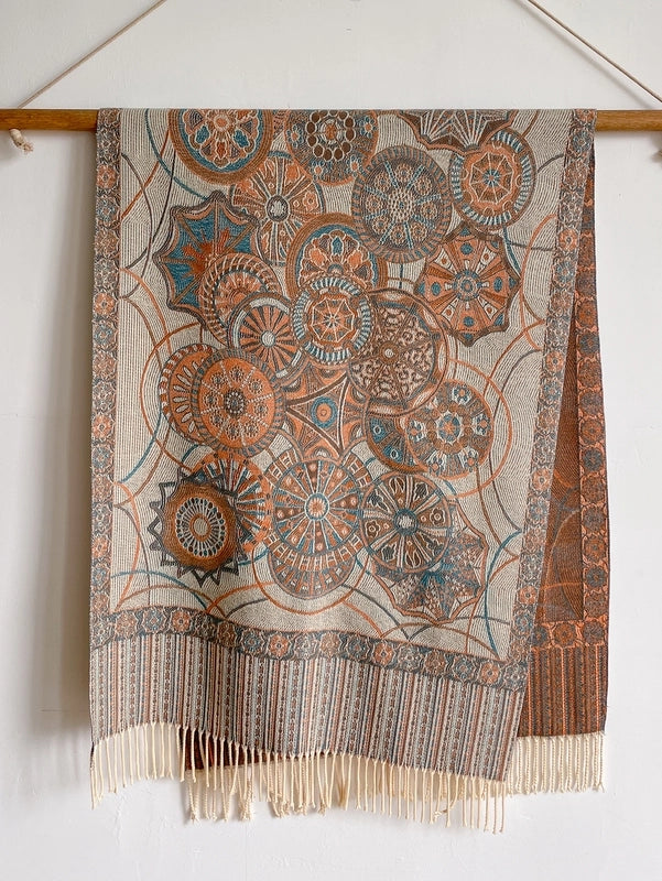 New Ethnic Style Vintage Tassel Shawl Autumn And Winter External Dual-Use Scarf Women's Travel Vacation Photo Cape