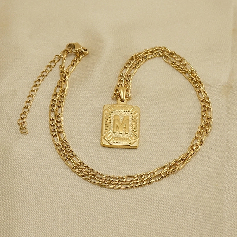 Fashion Letter Titanium Steel Plating Pendant Necklace 1 Piece