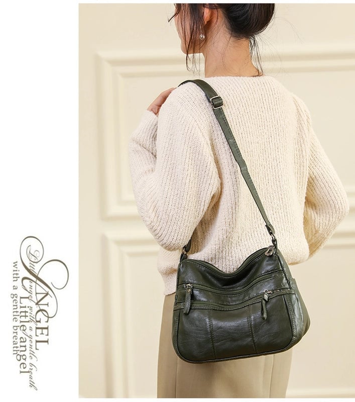 Women's Pu Leather Solid Color Vintage Style Classic Style Square Zipper Shoulder Bag Crossbody Bag