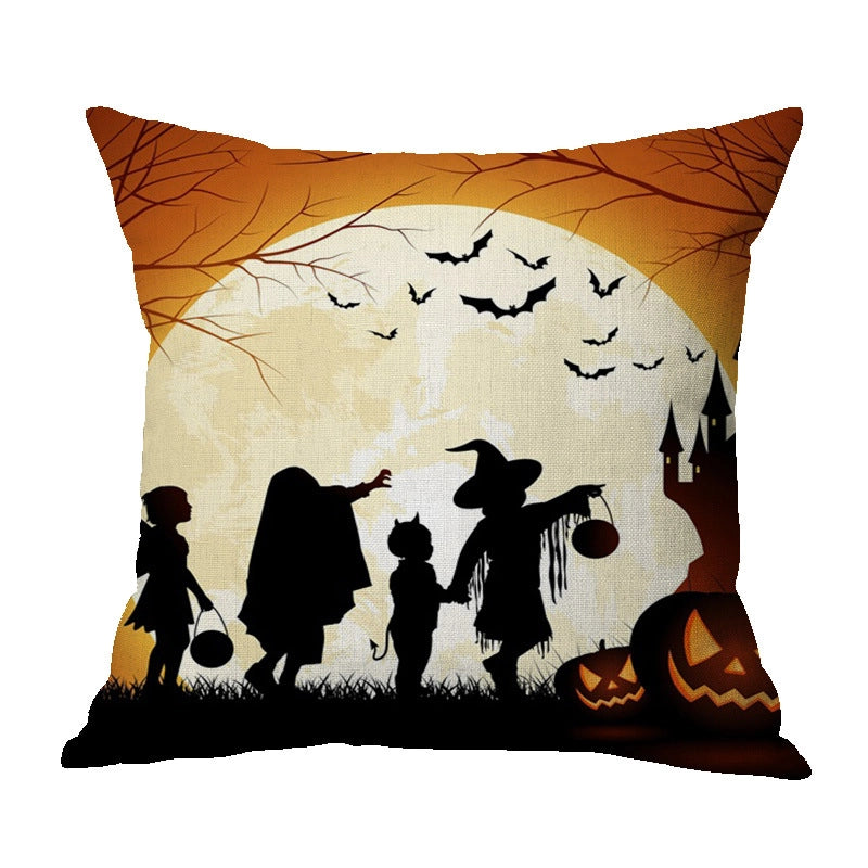 Halloween Punk Skull Linen Pillow Cases Couch & Sofa Decor