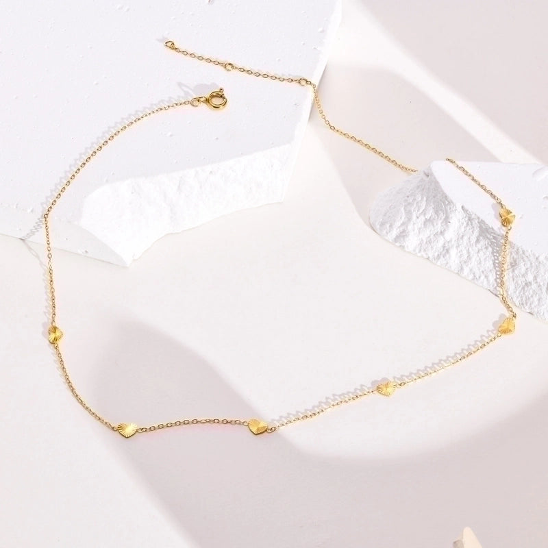 Minimalist Heart Shape 201 Stainless Steel Plating Stainless Steel Necklaces