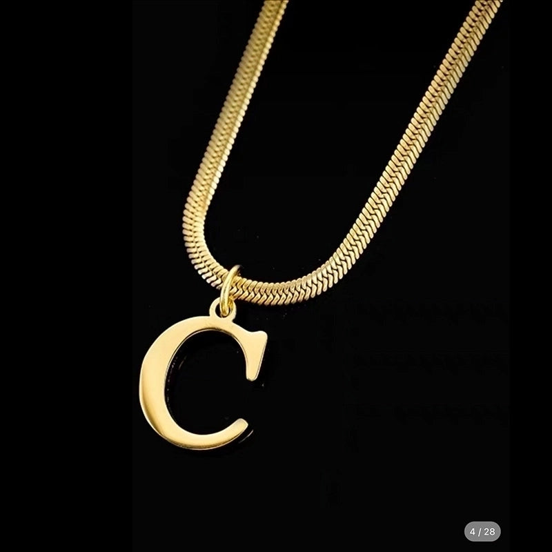 Minimalist Letter Titanium Steel Plating Necklace 1 Piece