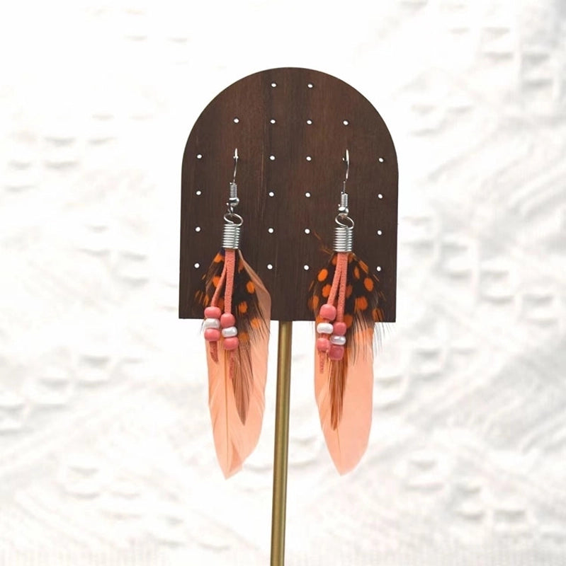 3 Pieces Explosions Long Tassel Feather Earrings Bohemian Ethnic Style Retro Earrings