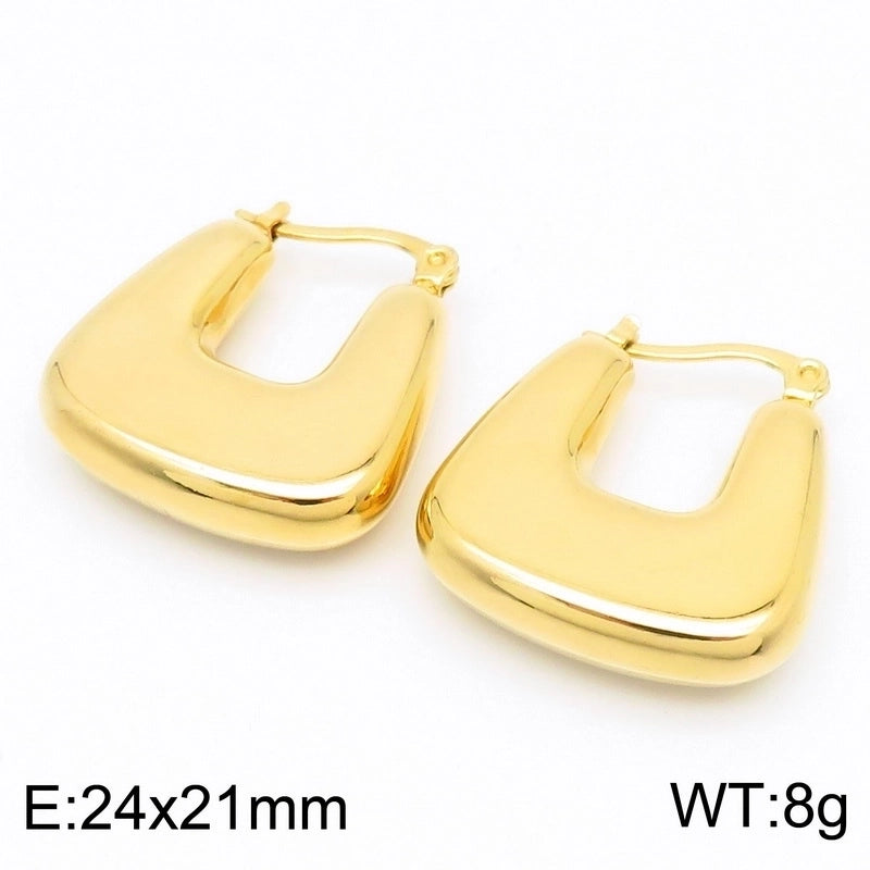 1 Pair Modern Style Minimalist Solid Color Plating Stainless Steel 18K Gold Plated Earrings