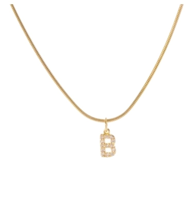 Fashion Letter Titanium Steel Plating Zircon Pendant Necklace