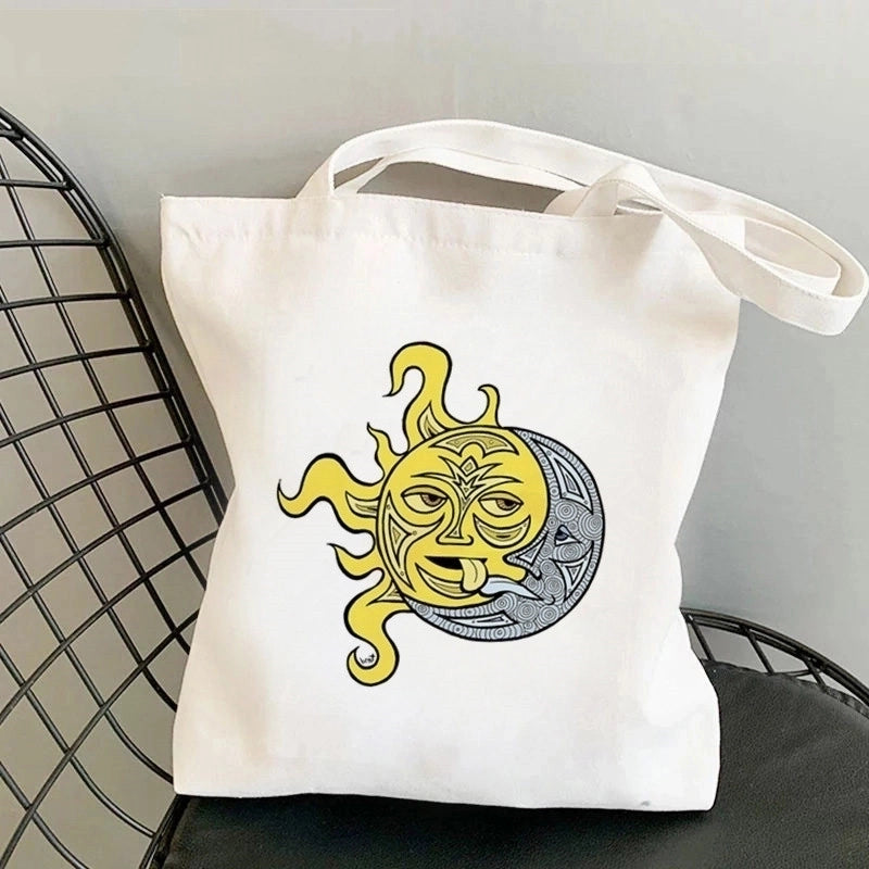 Women's Minimalist Sun Moon Shopping Bags