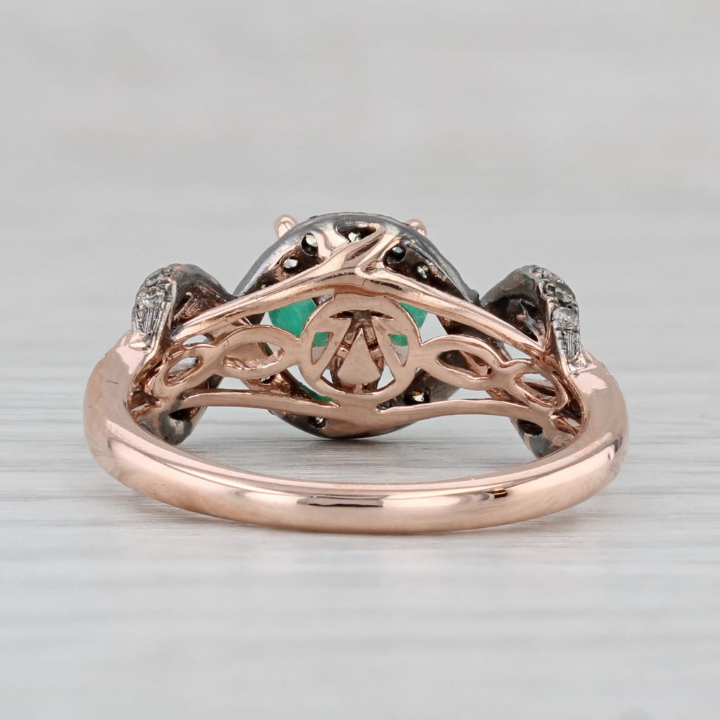 Le Vian Emerald Diamond Ring 14k Rose Gold Size 7 Engagement