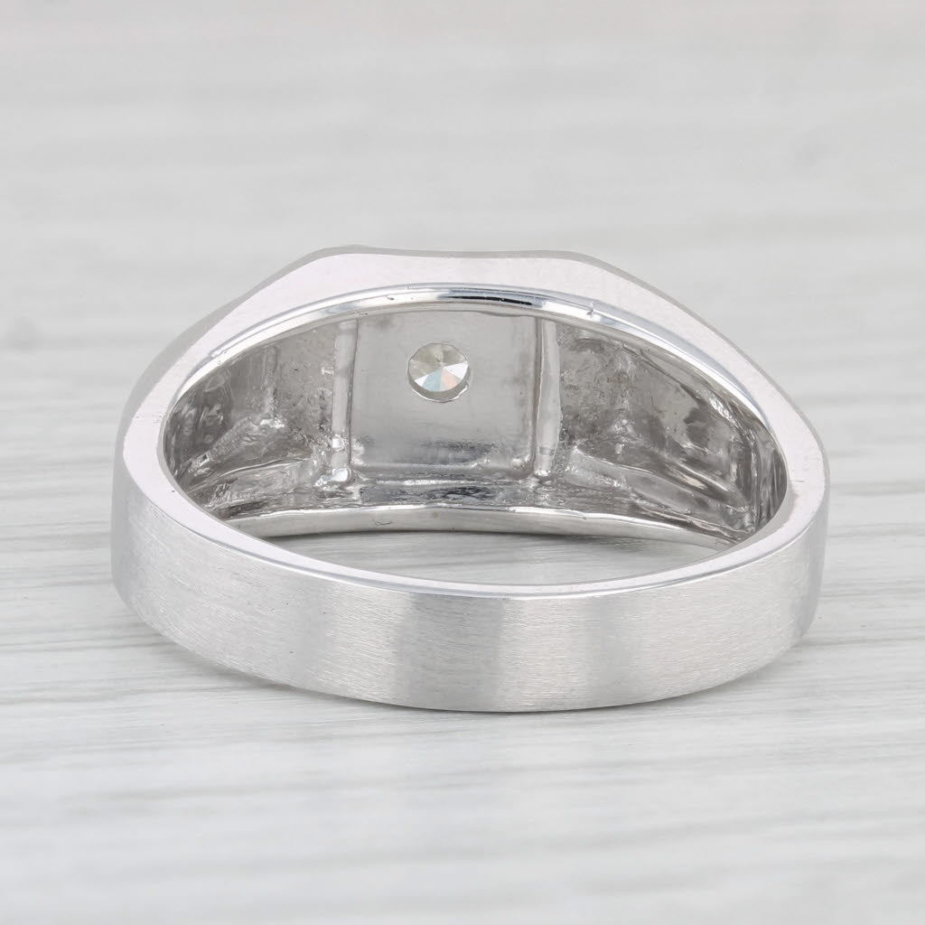 0.42ct Round Diamond Solitaire Ring 14k White Gold Size 10