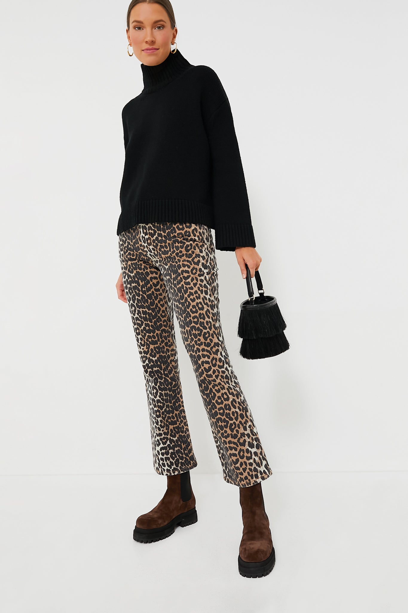 Leopard Print Denim Betzy Cropped