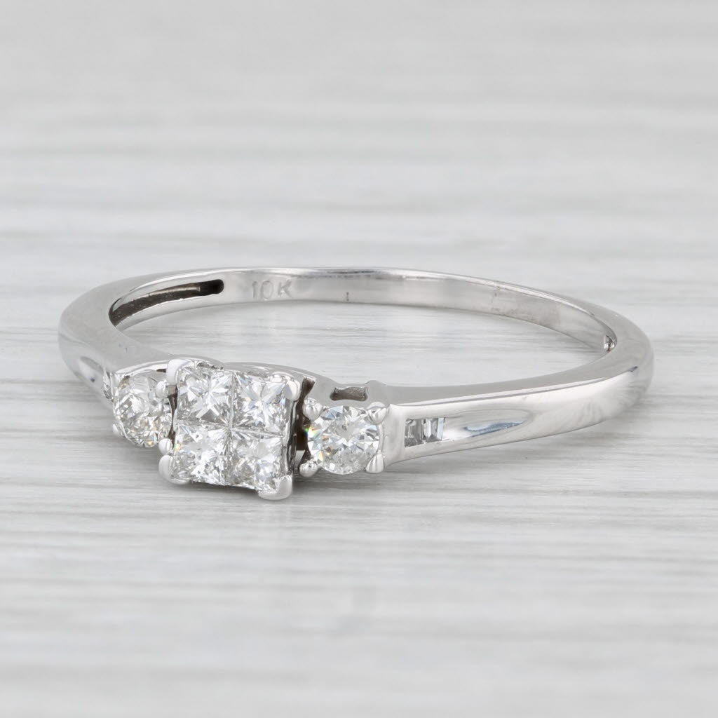 0.30ctw Princess Diamond Engagement Ring 10k White Gold Size 8.5