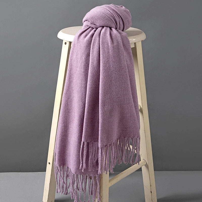 Unisex Minimalist Solid Color Polyester Scarf